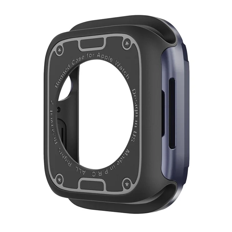 For Apple Watch Series 6 5 4 SE SE (2022) 44mm / 9 / 8 / 7 45mm Watch Case TPU+PC Anti-drop Cover - Midnight Blue