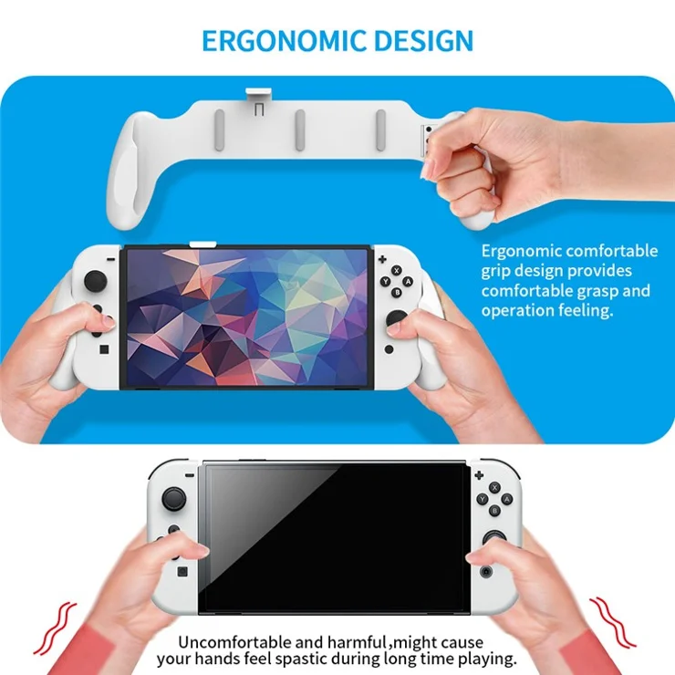 JYS JYS-NS229 For Nintendo Switch / Switch OLED Case Handheld Grip Game Console PC Handle Bracket - White