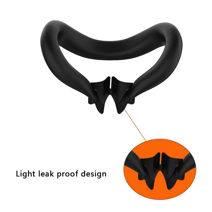 For Meta Quest 3 VR Headset Silicone Face Mask + Lens Protective Cover + 2 Rocker Cap - Black