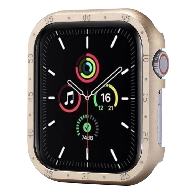 For Apple Watch Series 9 / 8 / 7 41mm Aluminum Alloy Watch Case Protective Cover with Dial Plate - Gold