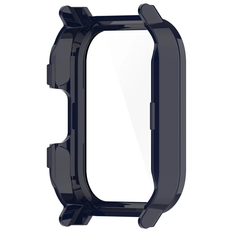 For Haylou Smart Watch 2 LS02 Anti-Drop PC Watch Case with Built-In Tempered Glass Film - Ink Blue