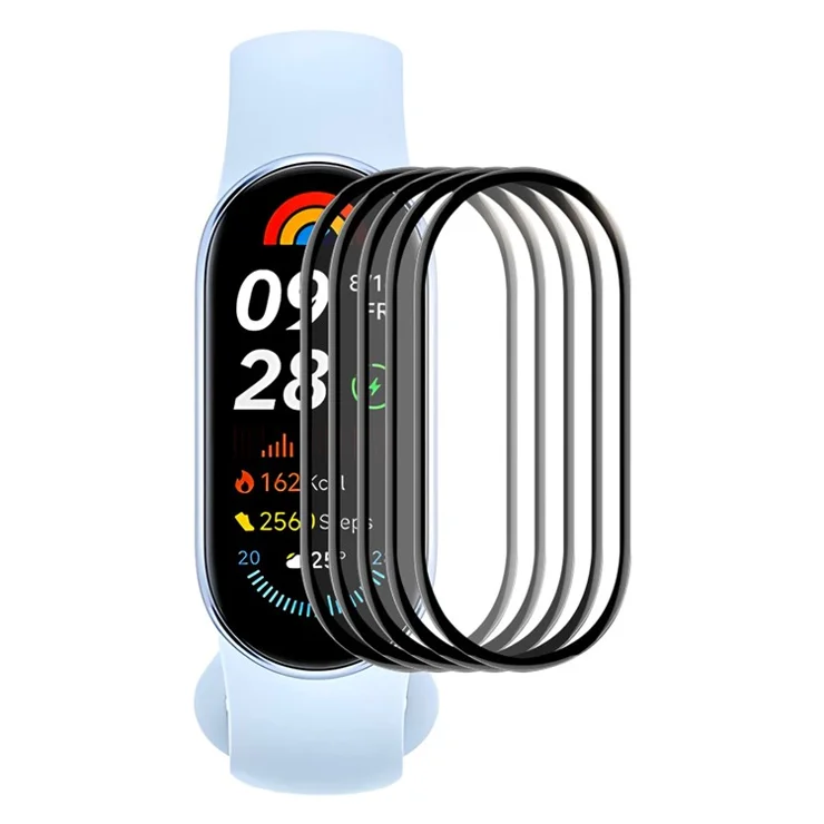 ENKAY HAT PRINCE 5Pcs For Xiaomi Smart Band 9 Screen Protector 3D Curved PC+PMMA Watch Screen Film