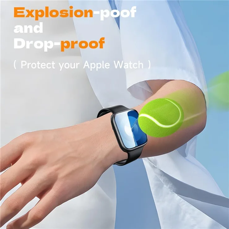 2Pcs Watch Screen Protector For Apple Watch Series 9 / 8 / 7 41mm Watch PMMA Composite Film with Auxiliary Tool