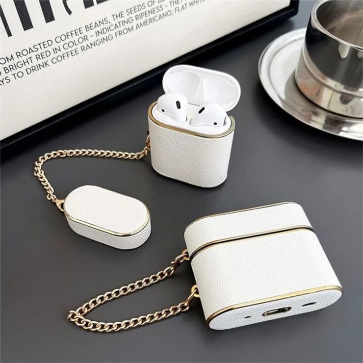 For AirPods Pro 2 Column Shape Bluetooth-compatible Earphone Cover Leather Texture TPU + PC Anti-drop Case - Light Pink