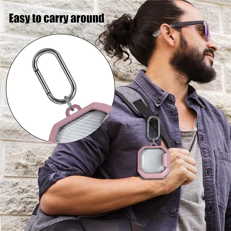 For Samsung Galaxy Buds Live / Buds2 / Buds Pro / Buds Pro 2 / Buds FE Earphone Case PC+TPU Cover with Stand - Transparent Yellow