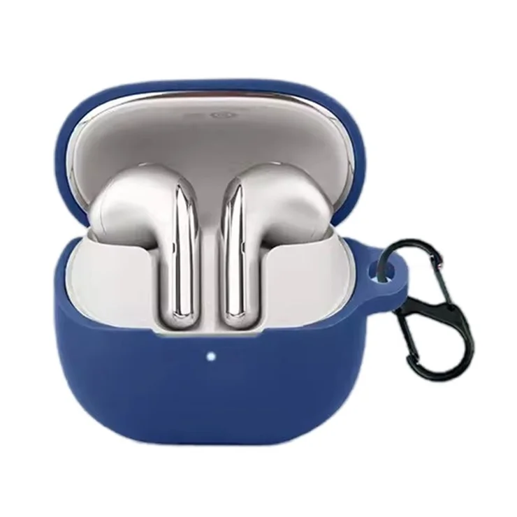 For Xiaomi Buds 5 Case Bluetooth-compatible Earphone Silicone Skin Cover with Anti-Lost Buckle - Blackish Green