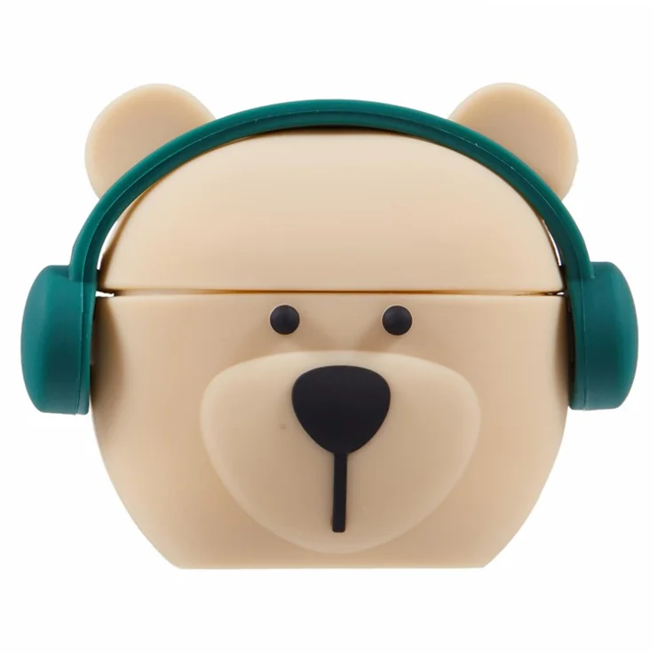 For Apple AirPods 3 Bluetooth-compatible Earphones Silicone Cover Headset Bear Protective Case with Carabiner