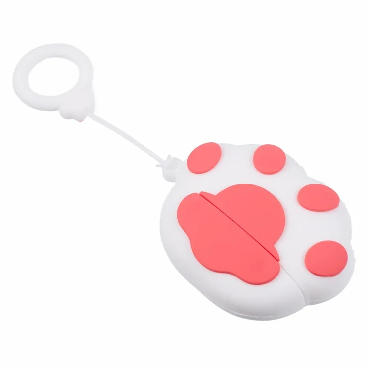 For Apple AirPods Pro Bluetooth-compatible Earphones Silicone Cover Cat Claws Protective Case - White