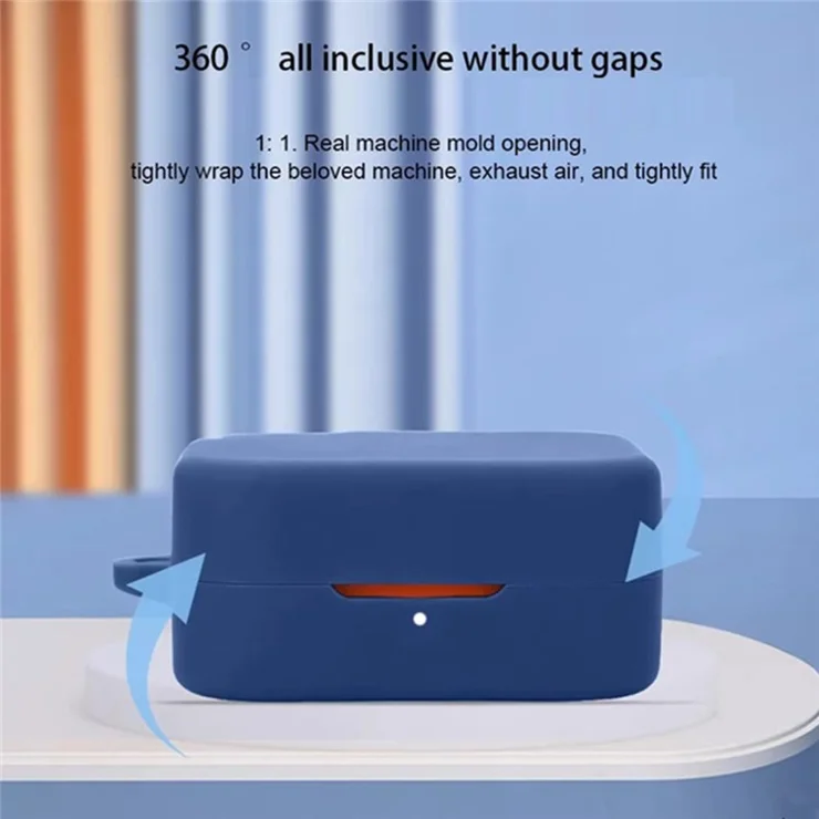 For Nothing CMF Buds Pro 2 Case Bluetooth-compatible Earphone Silicone Cover with Anti-Lost Buckle - Dark Blue