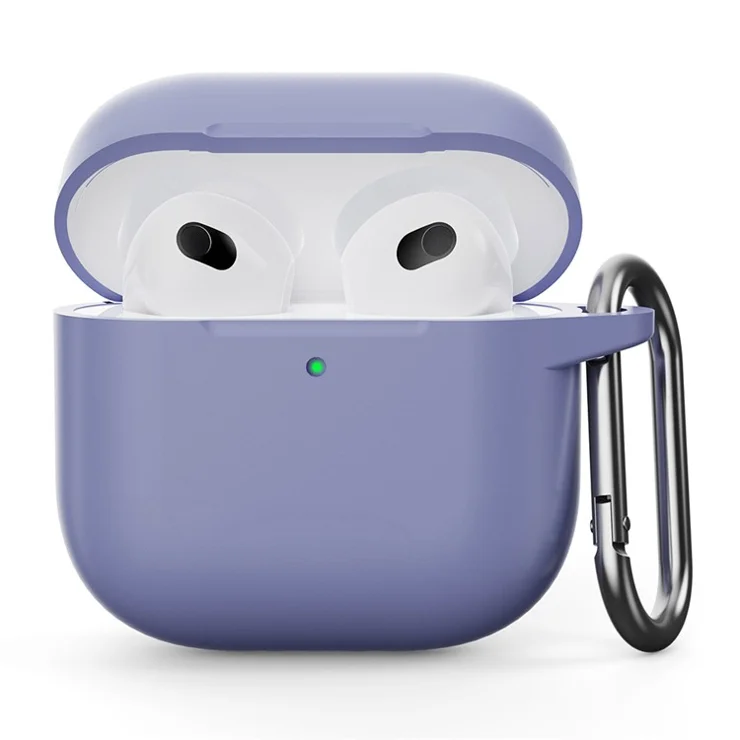 For AirPods 4 Silicone Case Integrated Bluetooth-compatible Earbuds Protector with Hook - Lavender