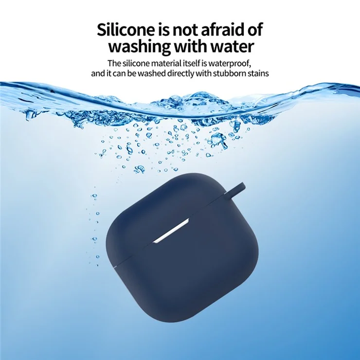 For AirPods 4 Silicone Case Integrated Bluetooth-compatible Earbuds Protective Cover with Hook - White