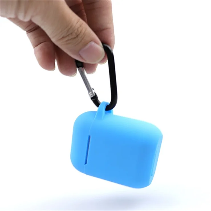 For Apple AirPods 4 Silicone Case Bluetooth-compatible Earphones Protective Sleeve with Hook - Red