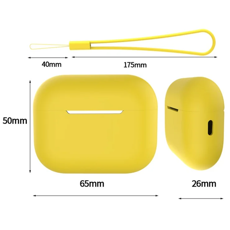 For AirPods Pro 2 Case Bluetooth-compatible Earphone Solid Color Silicone Cover with Lanyard - Mint Green