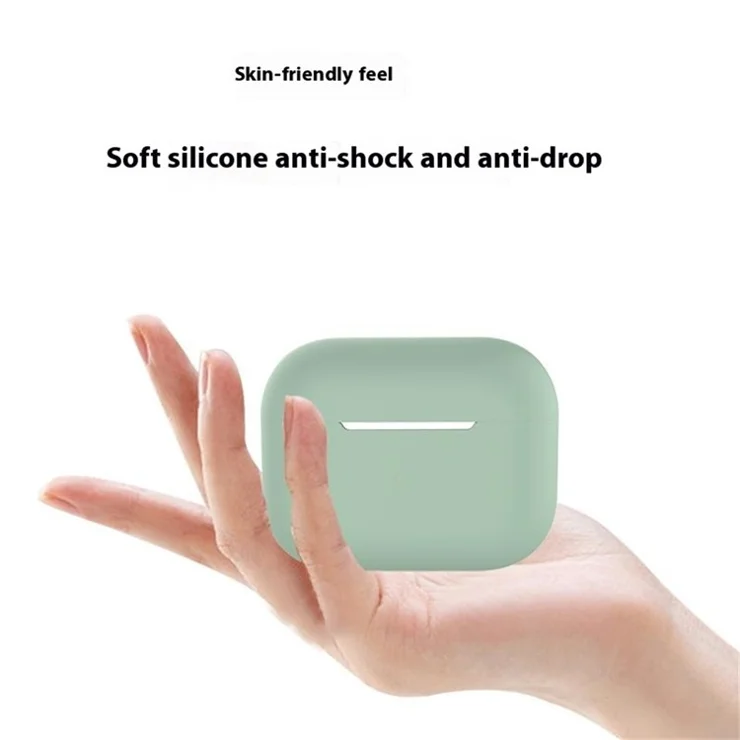 For AirPods Pro 2 Case Bluetooth-compatible Earphone Solid Color Silicone Cover with Lanyard - Blue
