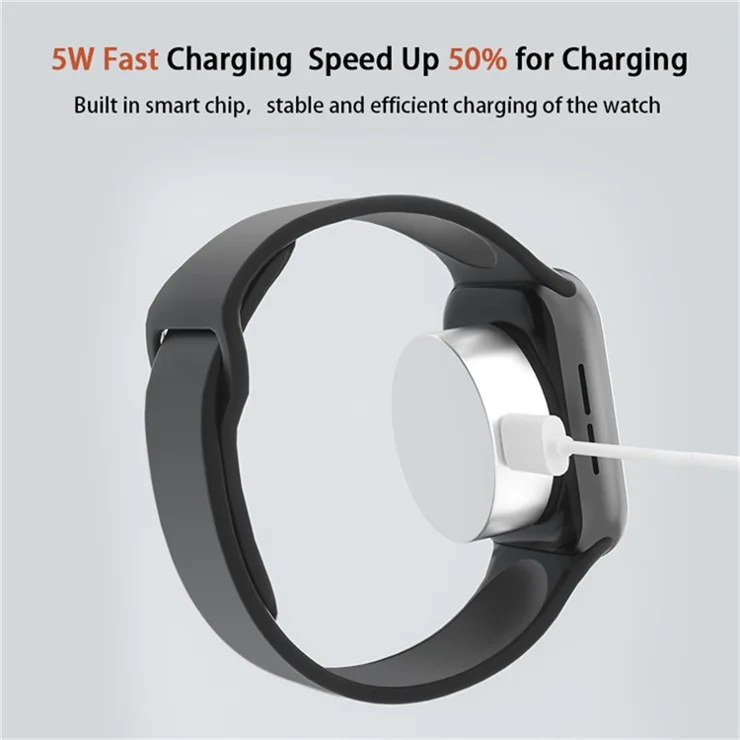 For Apple Watch 5W Fast Wireless Charger Portable Aluminum Alloy Magnetic Watch Charging Dock - Green