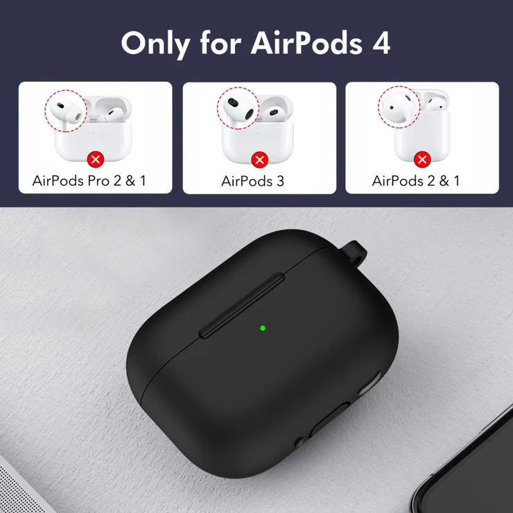 AirPods 4 (2024) ENKAY HAT PRINCE Silicone Case Bluetooth-compatible Earphone Protector Cover with Hook / Earbuds - Orange