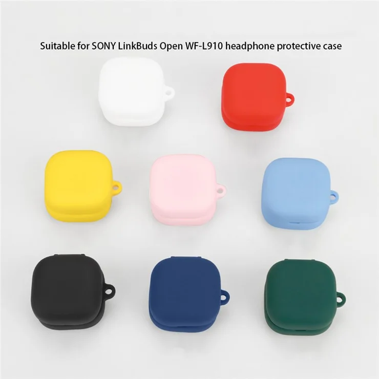 For Sony Linkbuds Open WF-L910 Case Bluetooth-compatible Earbud Silicone Cover with Anti-Lost Buckle - White