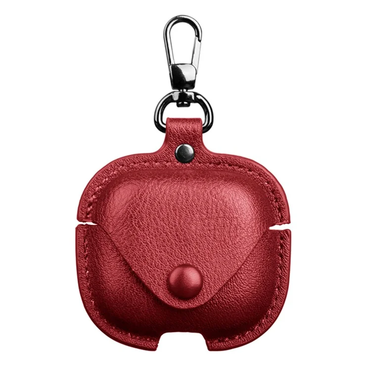 For Xiaomi Redmi Buds 6 Active Charging Case Cover Leather+PC Earbuds Protective Case - Red