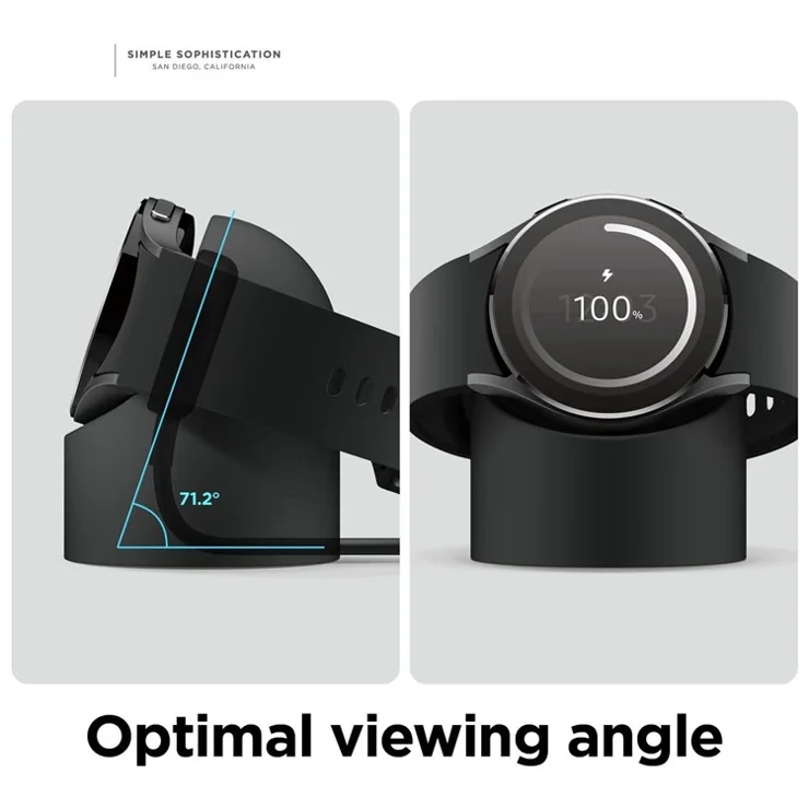 For Samsung Galaxy Watch7 44mm / FE / 6 / 5 Pro / 5 Charging Dock Silicone Stand Watch Charger Holder - Midnight Blue