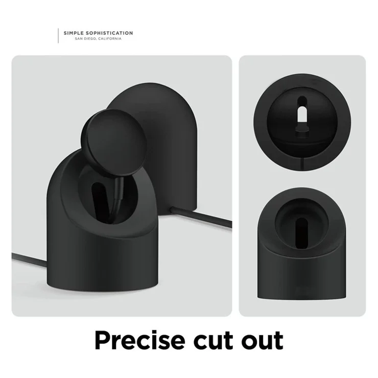 For Samsung Galaxy Watch7 44mm / FE / 6 / 5 Pro / 5 Charging Dock Silicone Stand Watch Charger Holder - Midnight Blue