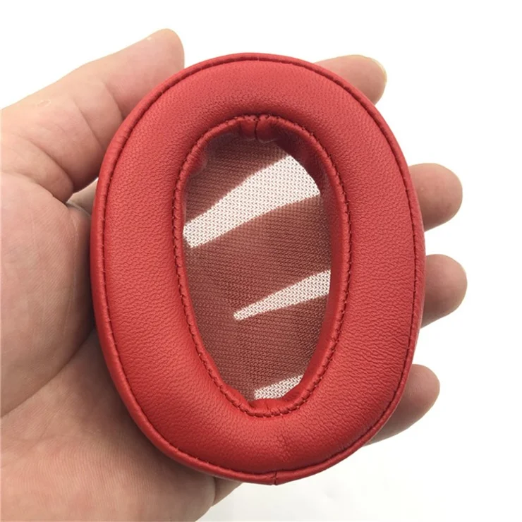 1 Pair For Sony MDR-100ABN / WH-H900N Headphone Earpads Protein Leather Earmuff Cushions - Red