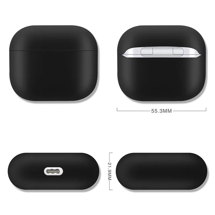 Shockproof Solid Color Shell Case Anti-drop Full Protective Silicone Case Cover for AirPods 3 - Yellow