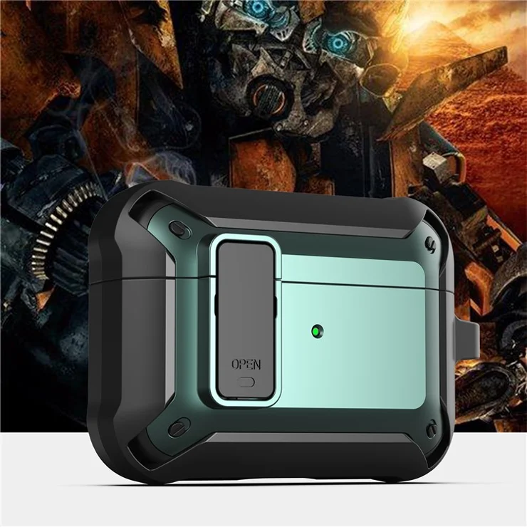 Wireless Earphone Anti-drop TPU+PC Protective Cover Case with Snap-on Lid Design for AirPods Pro - Style 12
