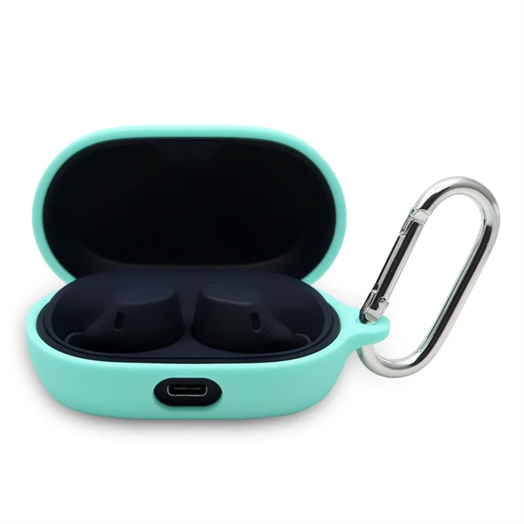 For Jabra Elite 7 Active / 7 Pro Case Cover Portable Protective Case Earbuds Soft Silicone Protector with Keychain - Green