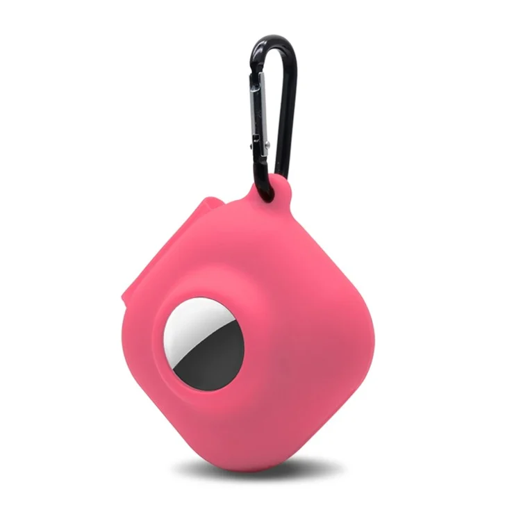 For Beats Fit Pro + Apple AirTag Multi-Color 2-in-1 Washable Silicone Protective Case - Rose