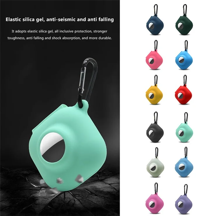 For Beats Fit Pro + Apple AirTag Multi-Color 2-in-1 Washable Silicone Protective Case - Lavender Gray