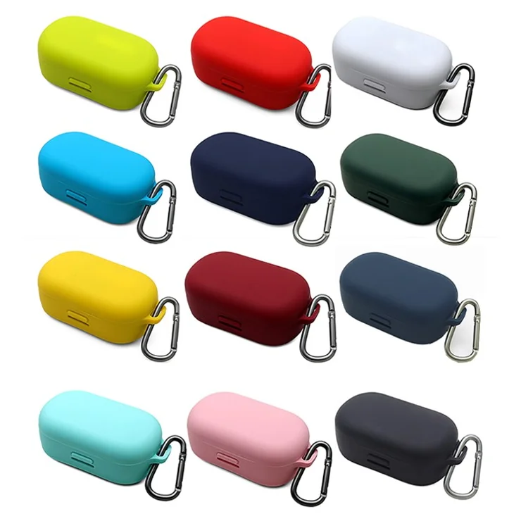For Bose QuietComfort Earbuds Silicone Cover Bluetooth-compatible TWS Earphone Protective Sleeve Case with Anti-lost Buckle - Wine Red