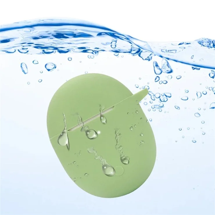 Dust-proof Earphone Silicone Case for Redmi Buds 4, Bluetooth-compatible Earbuds Charging Box Anti-scratch Cover with Hanging Buckle - Matcha Green
