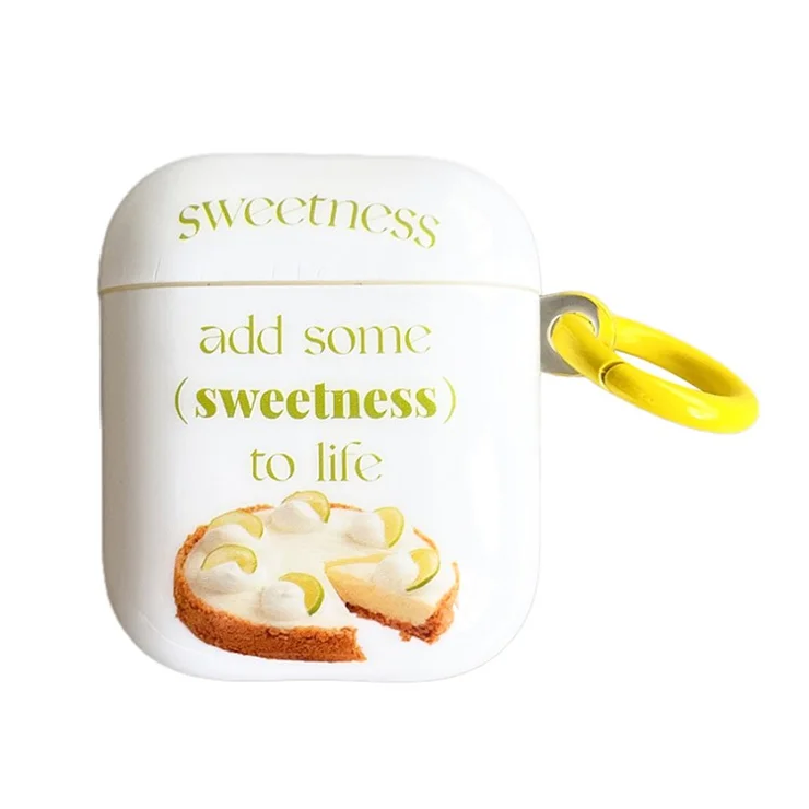 For Apple AirPods with Charging Case (2016) / (2019) / AirPods with Wireless Charging Case (2019) Anti-Fall Cover Fruit Cake IMD + TPU Earbuds Case with Buckle