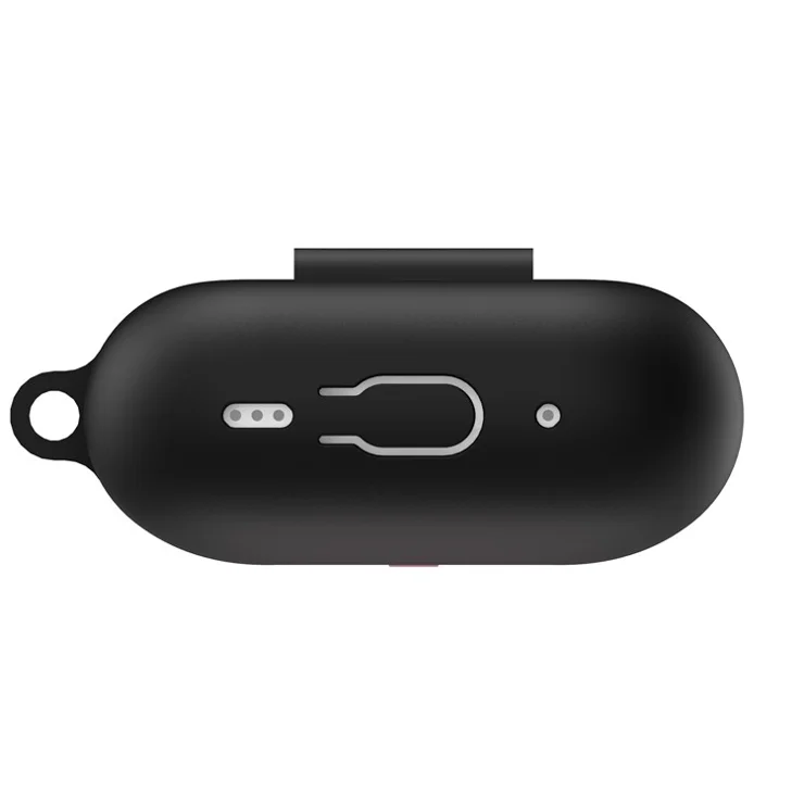 For AirPods Pro 2 Bluetooth-compatible Earphone Protective Case Lock Buckle Design Silicone+PC Anti-drop Cover - Black