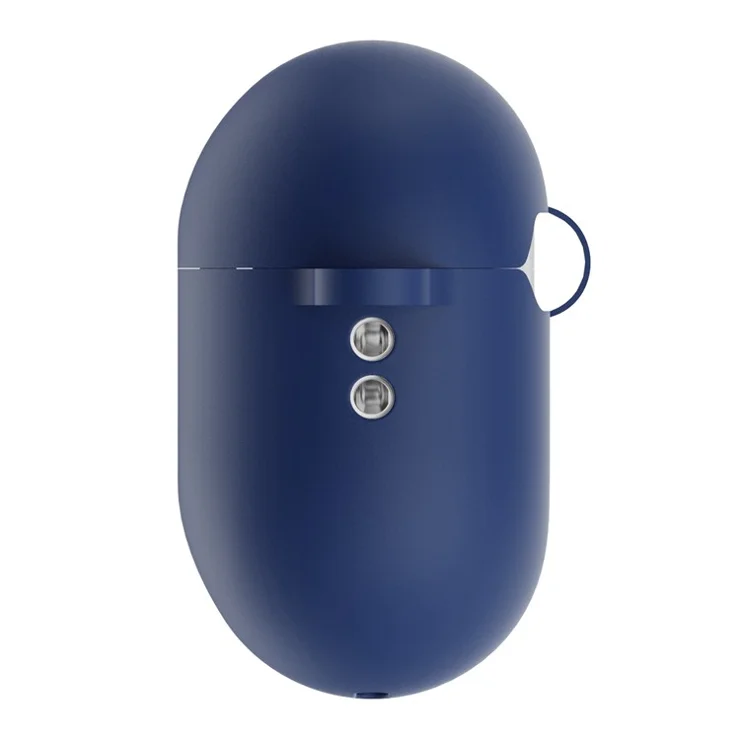 For AirPods Pro 2 Bluetooth-compatible Earphone Protective Case Lock Buckle Design Silicone+PC Anti-drop Cover - Dark Blue