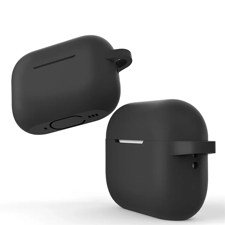 For AirPods Pro 2 Thickened Silicone Skin Cover Shock-Absorbing Dustproof Earbuds Protective Case with Key Buckle - Coral