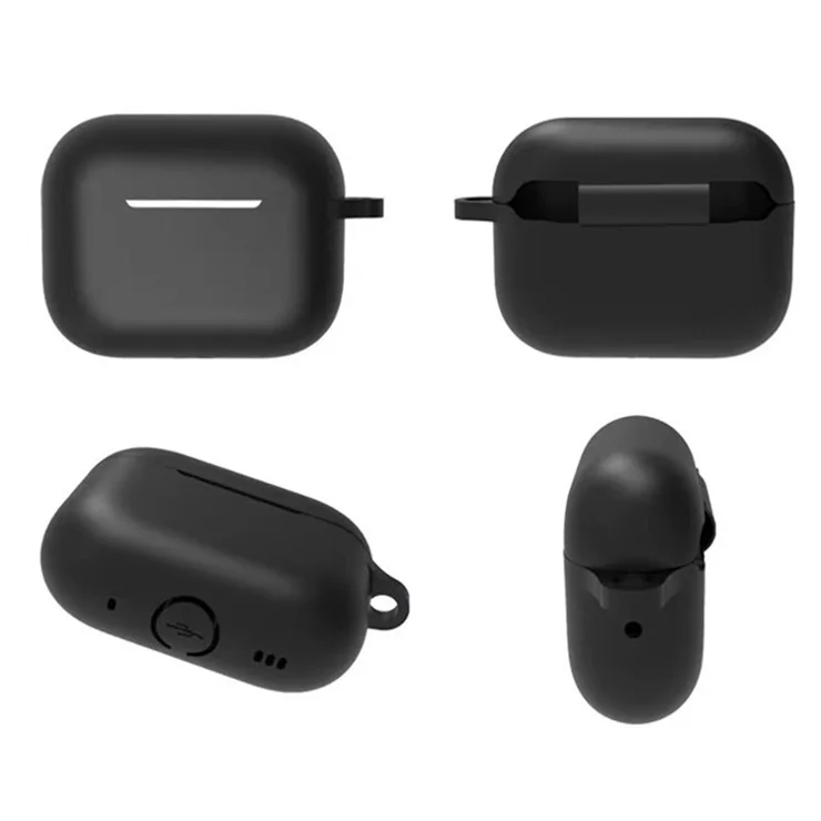 3 in 1 For AirPods Pro 2 Bluetooth-compatible Earphone Silicone Protective Cover + Anti-lost Rope + Hanging Buckle - Wine Red