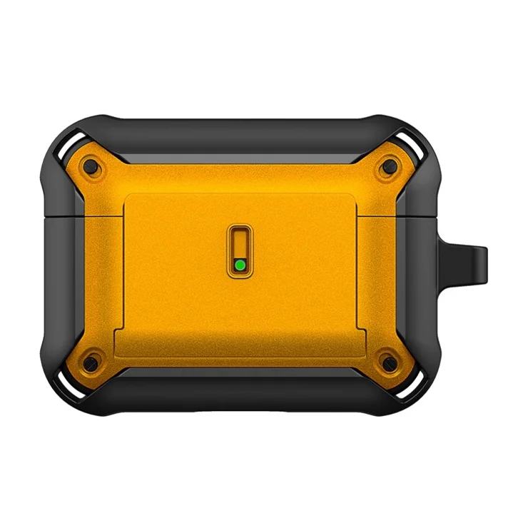 For Apple AirPods Pro Charging Case Cover Dual Color Protective Cover Slide Open TPU+PC Case - Black / Yellow