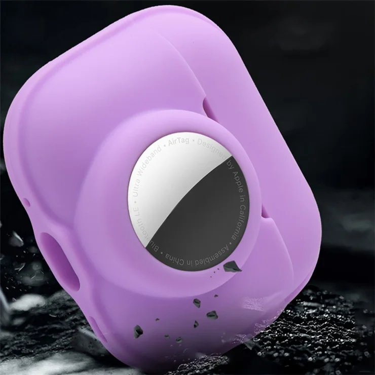 For Apple AirPods Pro 2 + for AirTag Case Silicone Protective Cover - Black