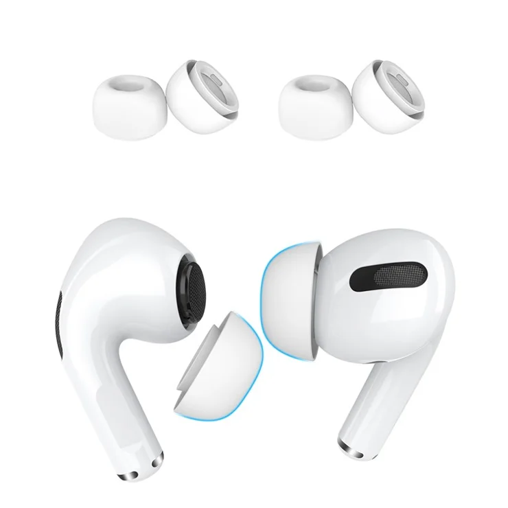 AHASTYLE WG86 2 Pairs for Apple AirPods Pro 2 / AirPods Pro Silicone Ear Caps Earphone Eartips Soft In-Ear Earplugs Cover - S/White
