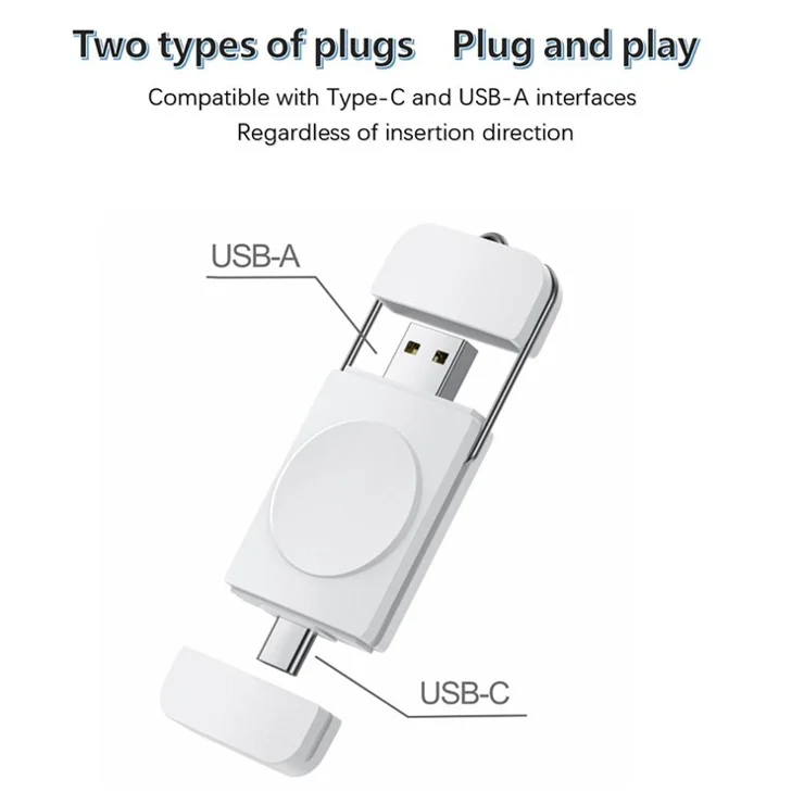 U8S For Samsung Galaxy Watch Wireless Magnetic Charger Cordless Type-C+USB Charging Pad for Laptop Computer Tablet PC