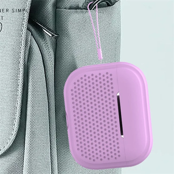 For Apple AirPods Pro 2 Radio Style Bluetooth-compatible Earphone Protective Case Anti-scratch Earbud Cover with Lanyard - Light Green