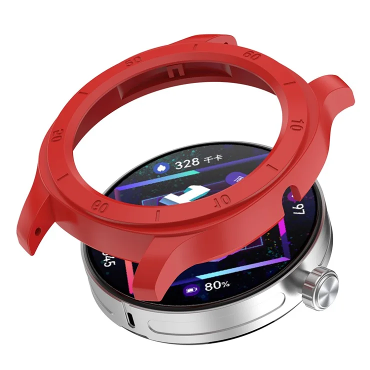 For Huawei Watch GT Cyber Anti-drop Hard PC+ABS Watch Case Hollow Watch Protective Cover for 22mm Lug Strap - Red