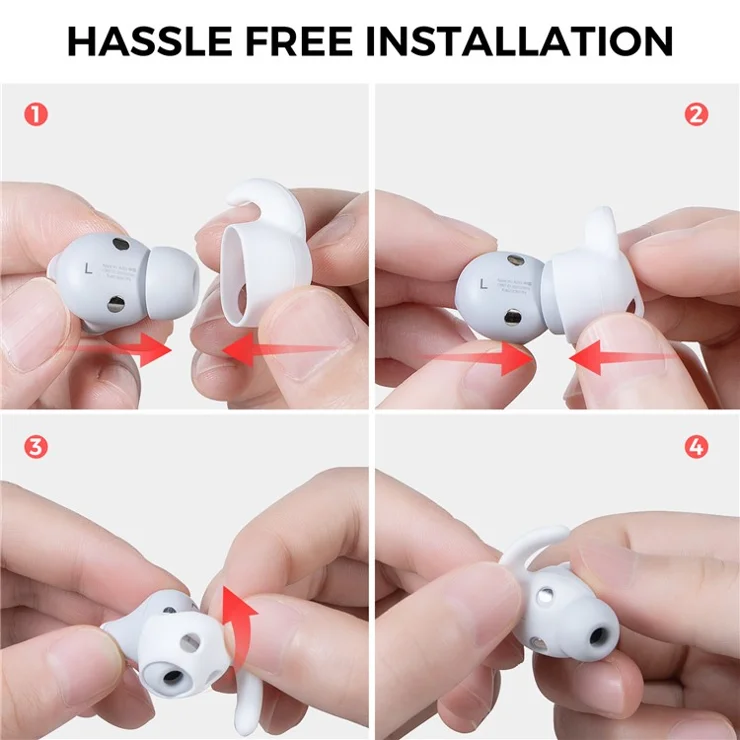 AHASTYLE PT172 3 Pairs Ear Hook Cover Anti-Lost Bluetooth-compatible Earphone Accessories Compatible with Beats Studio Buds - White
