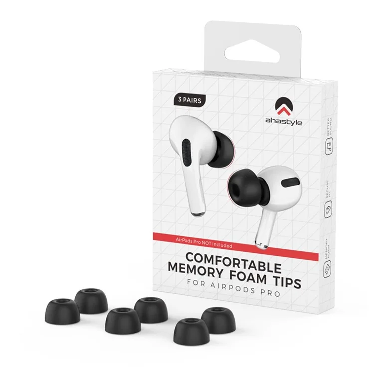 AHASTYLE WG28 3 Pairs S Size Replacement Earphone Tips for Apple AirPods Pro / AirPods Pro 2 Soft Memory Foam In-ear Earphone Earbuds Cover
