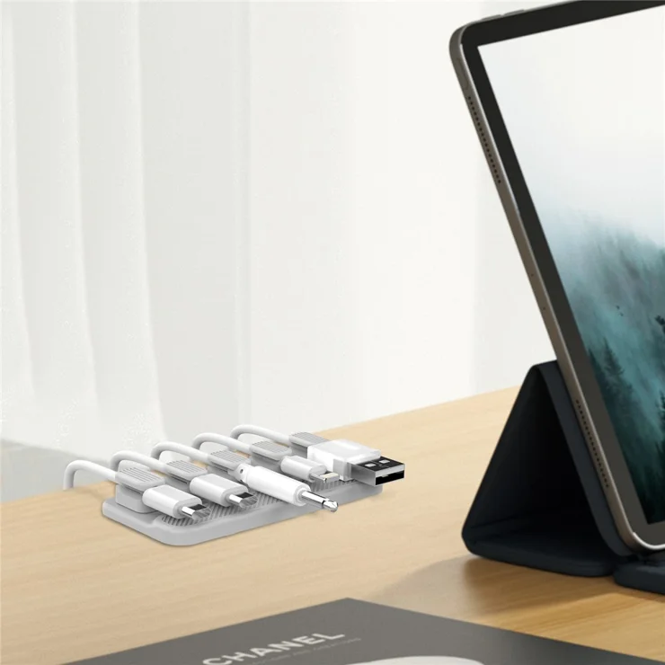 Fermacavi Adesivi Trasparenti | 80 Pezzi Con Nastro | Organizzazione Cavi Per Casa Ufficio - Foto 8