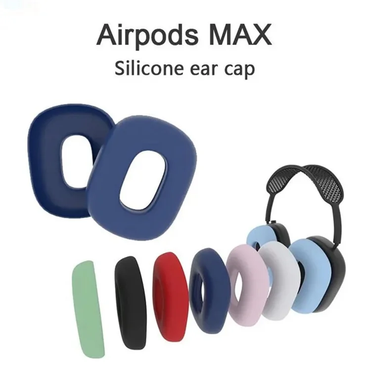 1 Pair for AirPods Max with USB-C / Max Headphone Silicone Ear Cap Cover Earpad Protective Shell - Blue