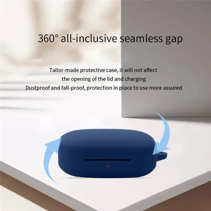 For OnePlus Buds Pro 2 Soft Silicone Bluetooth-compatible Earphones Case with Anti-lost Buckle - White