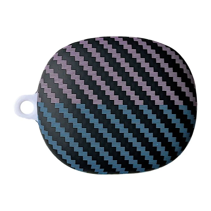 Hard PC Case for Xiaomi Redmi Buds 4 Youth Edition Dual Color Carbon Fiber Texture Protective Cover - Purple / Blue