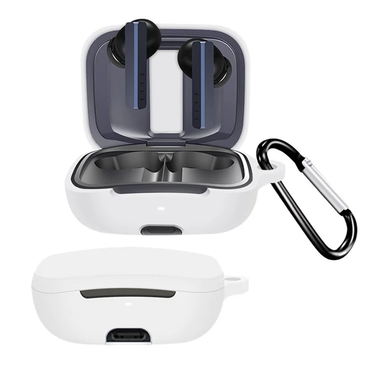 Protective Case for FIIL CG Pro , Wireless Headphone Silicone Sleeve Drop Protection Cover with Hanging Buckle - White